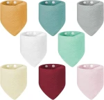 LULU MOON śliniaki bandany muślinowe na zatrzask 0-36msc x8 "N