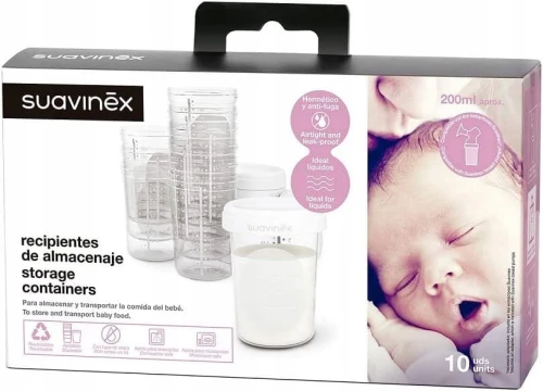 SUAVINEX pojemniki do przechowywania 10 x 200ml
