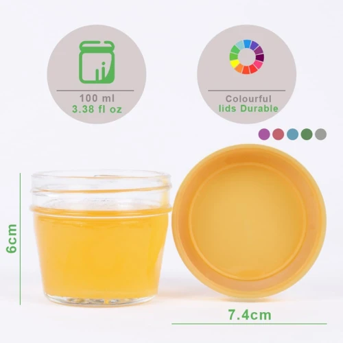 AOLSO zestaw pojemników szklanych na żywność x12 z nakrętkami 100ml