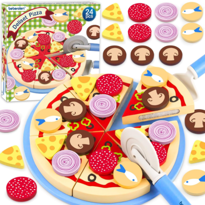 BEBEROLEN drewniany zestaw do robienia pizzy PIZZERIA 24 el.