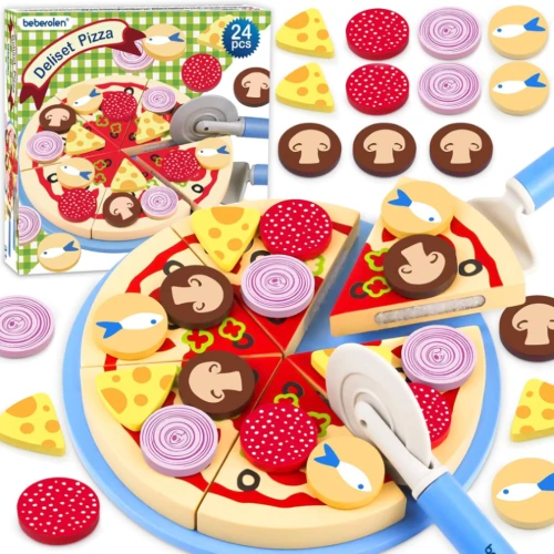BEBEROLEN drewniany zestaw do robienia pizzy PIZZERIA 24 el.