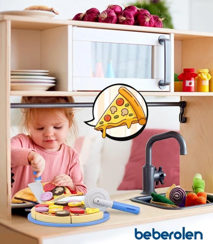 BEBEROLEN drewniany zestaw do robienia pizzy PIZZERIA 24 el.