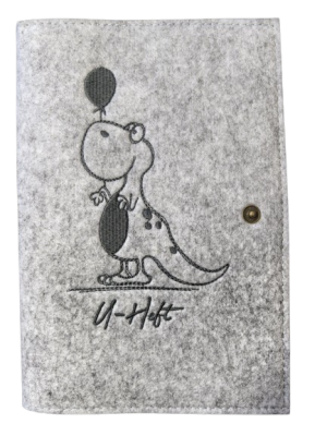 LUXDAG filcowe etui na kartę ciąży DINOZAUR 15,5 x 23 cm