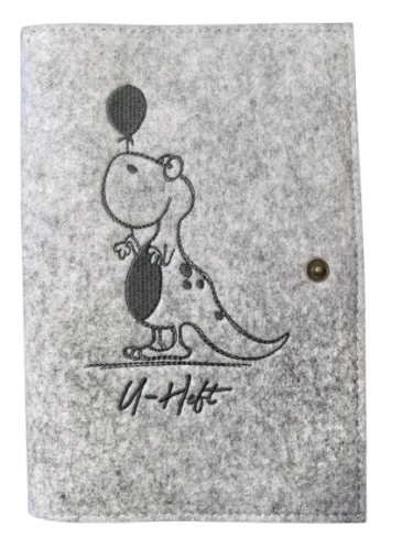LUXDAG filcowe etui na kartę ciąży DINOZAUR 15,5 x 23 cm