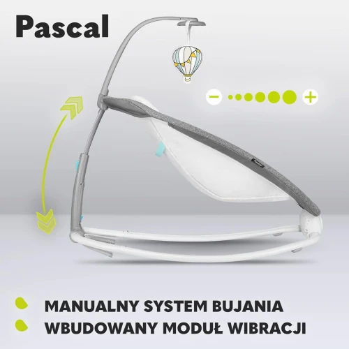 LIONELO PASCAL bujaczek leżaczek do 9kg melodia i wibracje