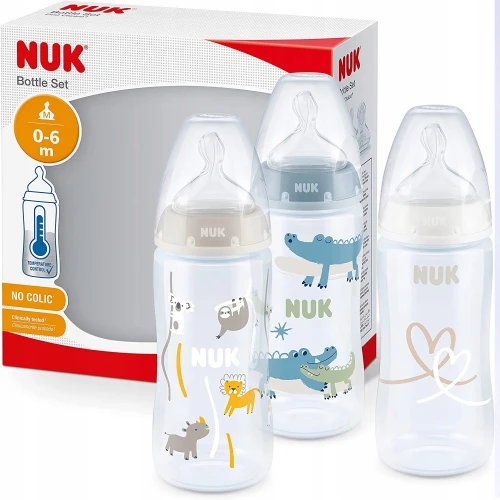 NUK No Colic zestaw butelek 3x 300 ml 0-6