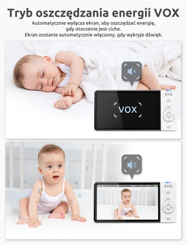 GHB ABM700C cyfrowa niania elektroniczna 5" LCD