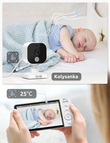 GHB ABM700C cyfrowa niania elektroniczna 5" LCD