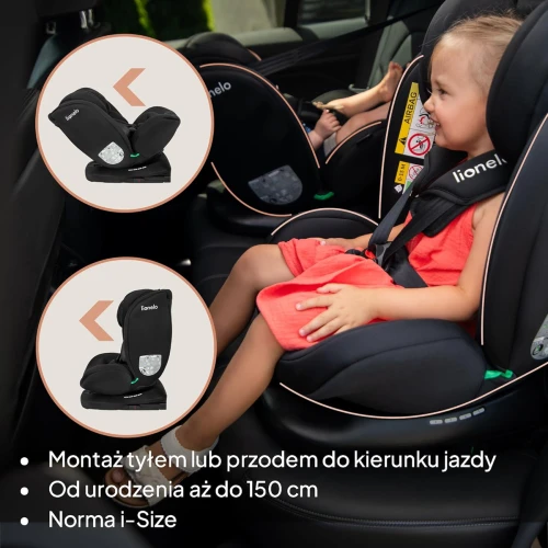 LIONELO BASTIAAN i-Size fotelik samochodowy obrotowy 360 0-36kg ISOFIX