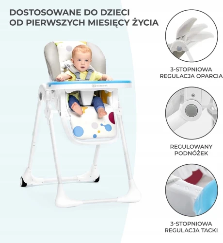 KINDERKRAFT YUMMY krzesełko do karmienia z blatem