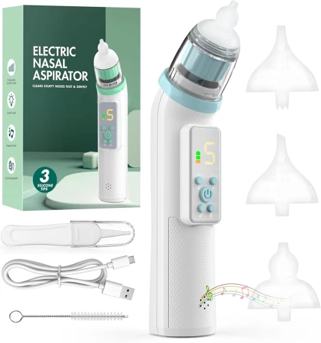 VIBINHO elektryczny aspirator do nosa z melodiami i światłem