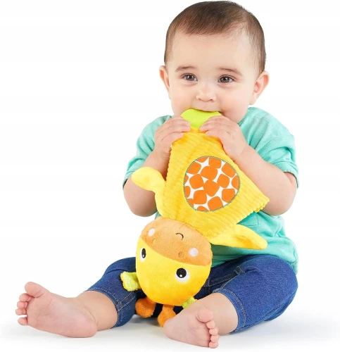 BRIGHT STARTS Snuggle&amp;Teethe pluszowa żyrafa z gryzakami