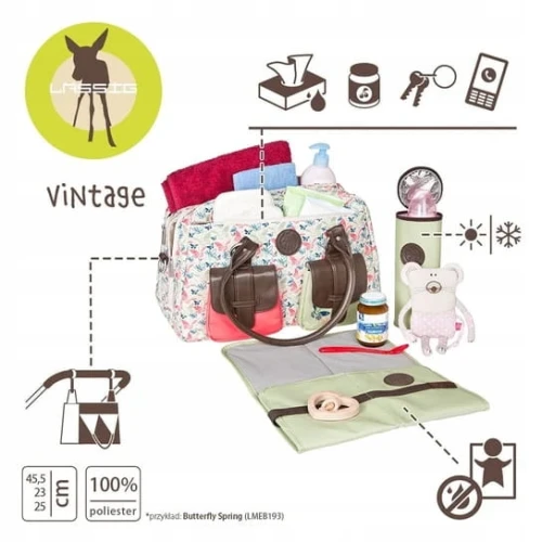 LASSIG Vintage Metro Bag torba na pieluchy i akcesoria + dodatki "N