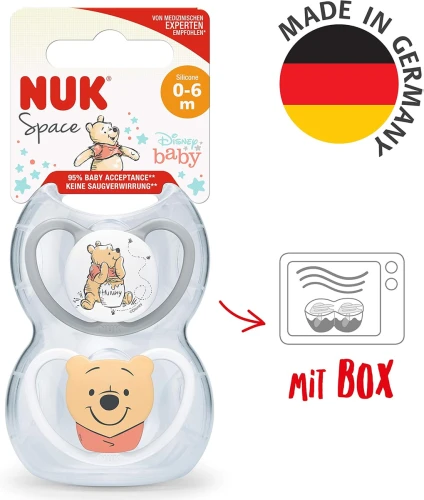 NUK Space Disney  smoczek uspokajający silikon x2 0-6msc +box