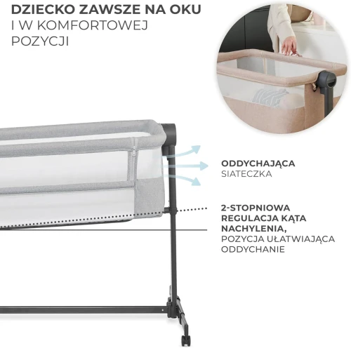 KINDERKRAFT NESTE UP2  łóżeczko dostawne regulowane