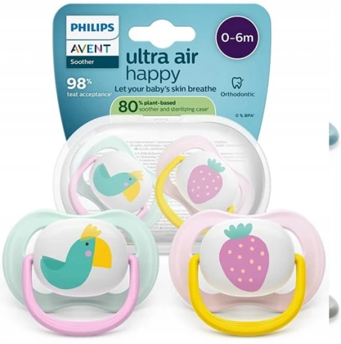 PHILIPS AVENT Ultra Air Happy smoczki x 2 0-6msc