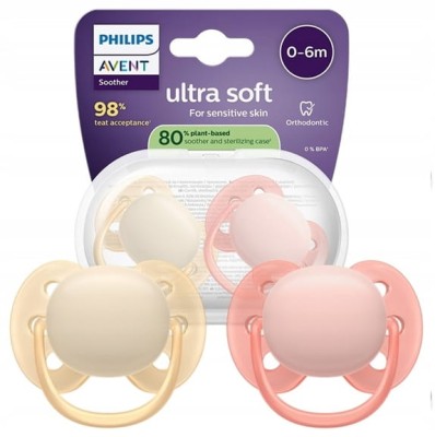 PHILIPS AVENT Ultra Soft smoczki x 2 0-6msc