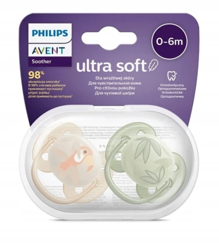 PHILIPS AVENT Ultra Soft Forest Friends smoczki x 2 0-6msc