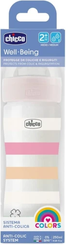 CHICCO Well-Being butelka 250ml 2m+ średni przepływ
