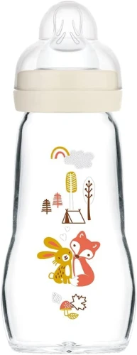 MAM Feel Good butelka szklana 260 ml 2 m+ smoczek 2