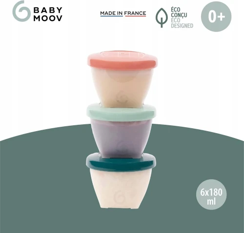 BABYMOOV Babybols pojemniki 6 x 180 ml EKO bio-materiał