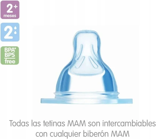 MAM smoczek do butelki x2 2m+