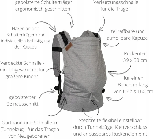 HOPPEDIZ BUCKLE 4w1 nosidełko ergonomiczne 3,5- 20kg "N