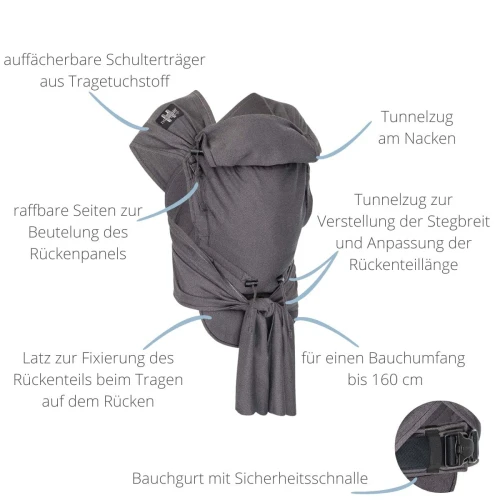 HOPPEDIZ hop-tye buckle nosidełko ergonomiczne 0-30 msc "O