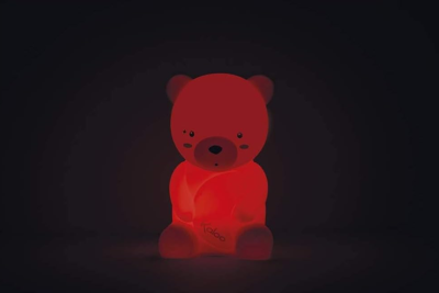 KALOO silikonowa lampka nocna LED 3 kolory 18 cm MIŚ