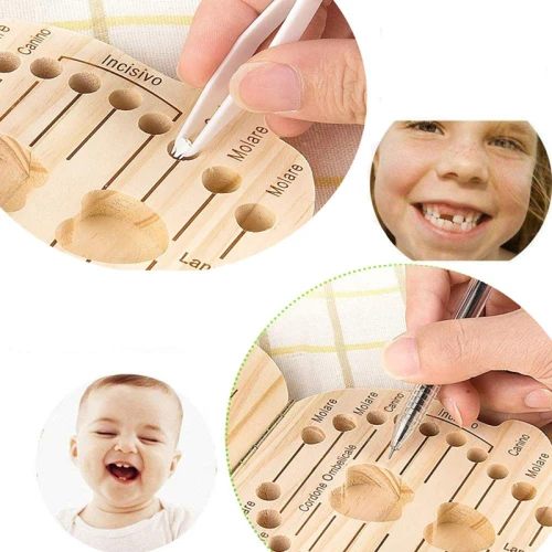 LOVE BABY drewniane pudełko do przechowywania zębów mlecznych JĘZYK WŁOSKI