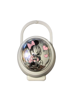 VALENTI DISNEY Minnie etui na smoczek + łańcuszek powłoka PVD (srebro)