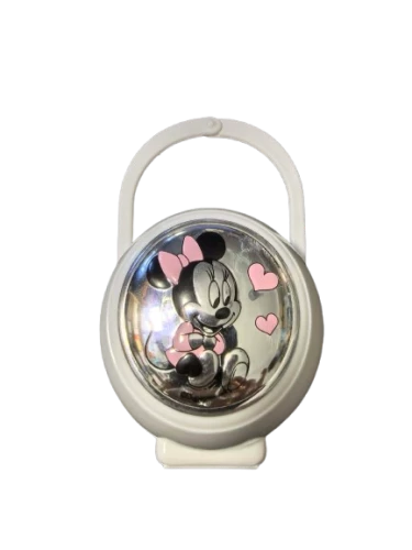 VALENTI DISNEY Minnie etui na smoczek + łańcuszek powłoka PVD (srebro)