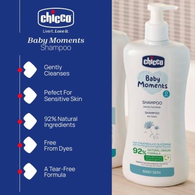 CHICCO BabyMoments szampon do włosów 500 ml 0m+