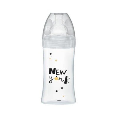DODIE Sensation+ NOWY JORK szklana butelka 270 ml 0-6 m smoczek 2 średni przepływ