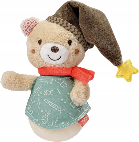 FEHN Miś Bruno wańka WSTAŃKA 14cm grzechotka "N