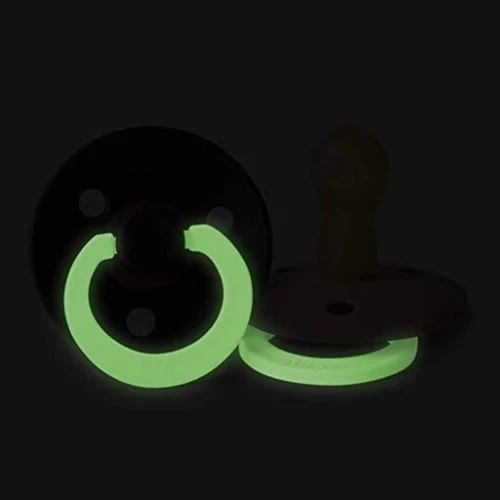 BIBS COLOUR GLOW smoczki uspokajające 2pack kauczuk 0-6 msc "O