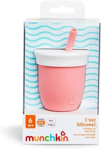MUNCHKIN C'est Silicone! kubek ze słomką 6msc+ 120ml "N