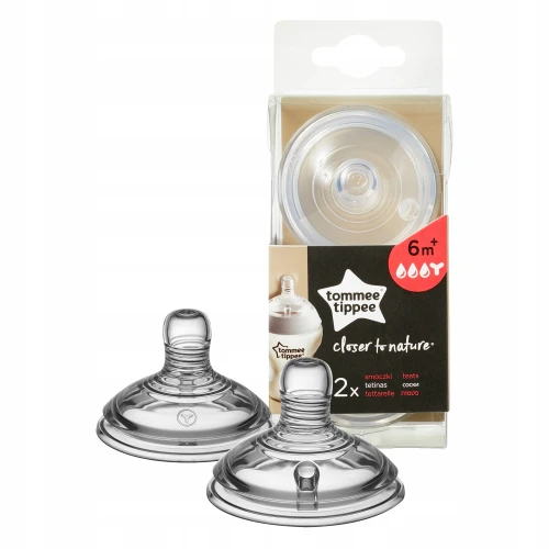 TOMMEE TIPPEE smoczek do butelki CLOSER TO NATURE 6msc+ x2 "N