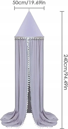 BALDACHIM na stelaż z pomponami 240cm "O