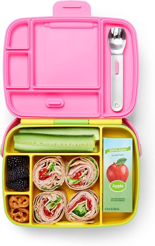 MUNCHKIN Bento Box śniadaniówka + sztućce, 5 komór - obrazek 4