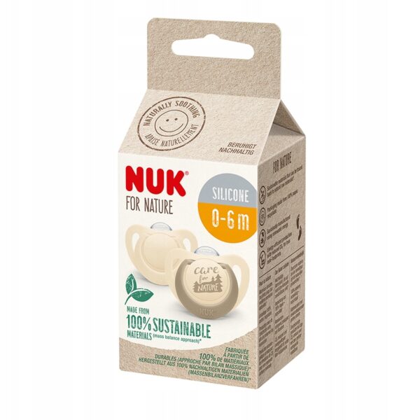 NUK for Nature smoczek uspokajający x 2 0-6msc SILIKON - obrazek 2