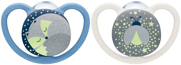 NUK Space Night smoczek uspokajający silikon x2 6-18msc +box - obrazek 2