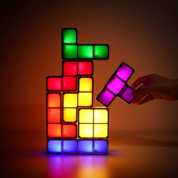 JUSTUP The Magic Block lampka nocna LED 7 elementów 7 kolorów TETRIS