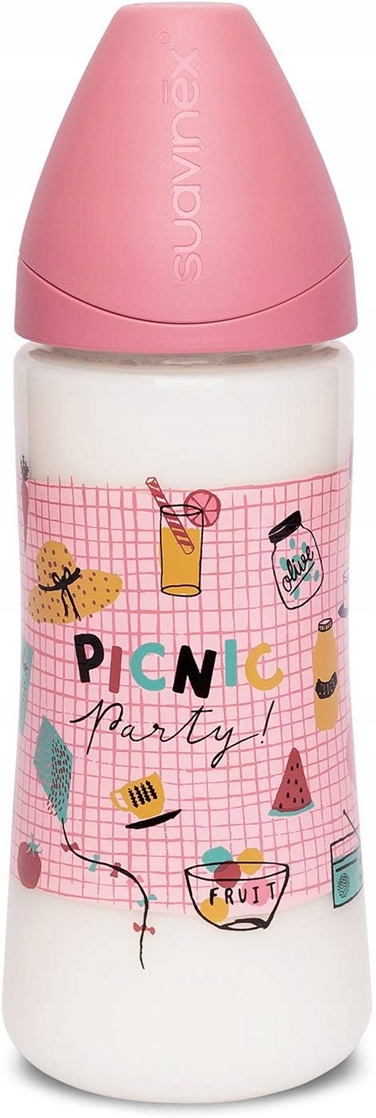 SUAVINEX butelka z lateksowym smoczkiem rozmiar 2 6 m+ 360 ml PICNIC PARTY